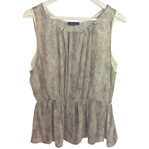 Lumiere Women's‎ Snake Print Sleeveless Peplum Top Size Large